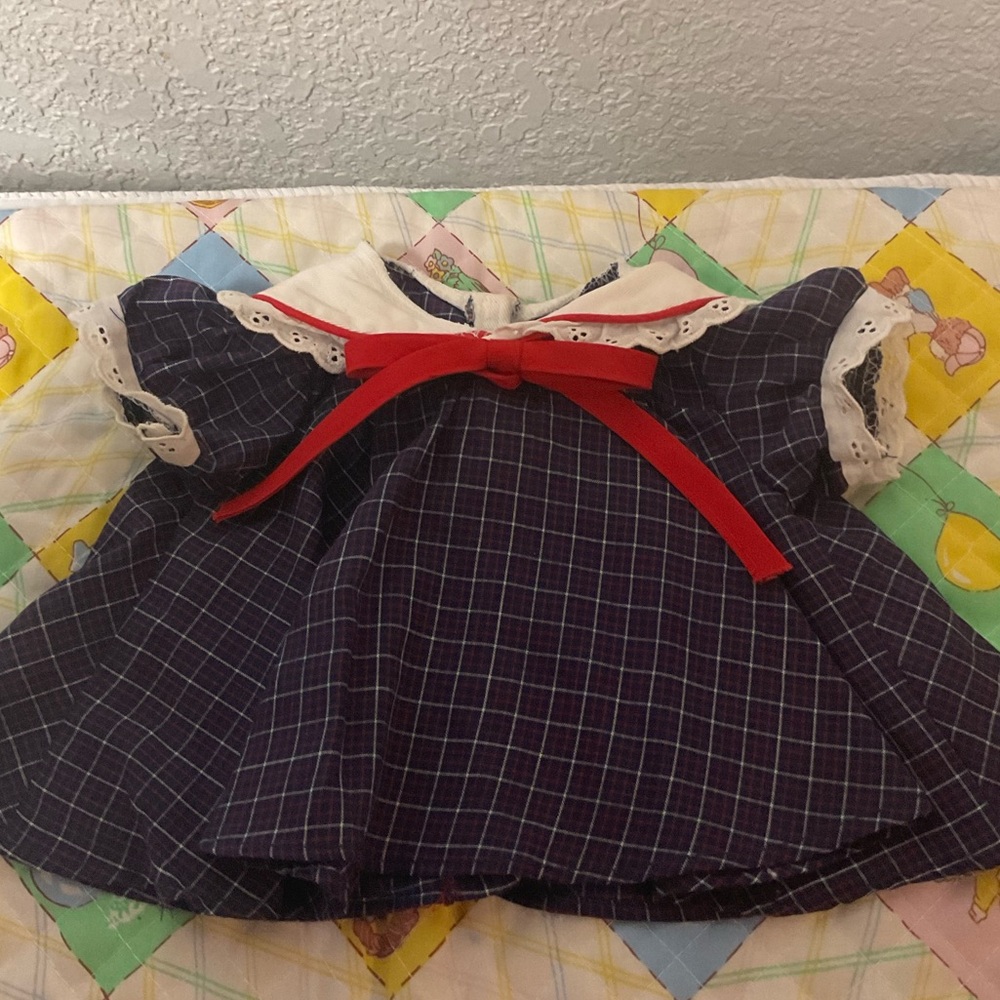 RARE Vintage Cabbage Patch Kids Red & Blue Swing Dress